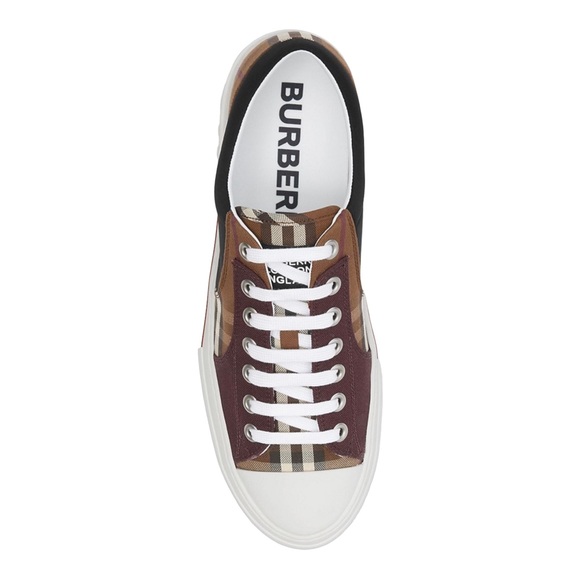 🆕 👟 Burberry Kai Check Low-Top Sneakers Color: Dark Birch Brown Check Size: 41 - Picture 5 of 6